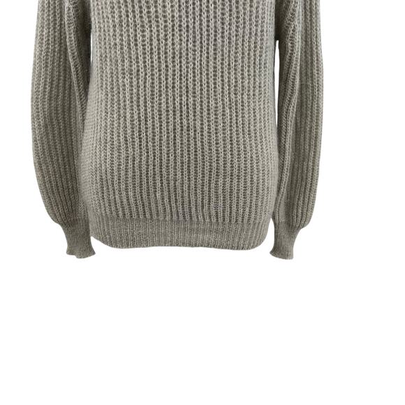 Vicolo Crewneck Sweater Balloon Sleeve Knit Mohair Acrylic Grey One Size - Picture 5 of 9